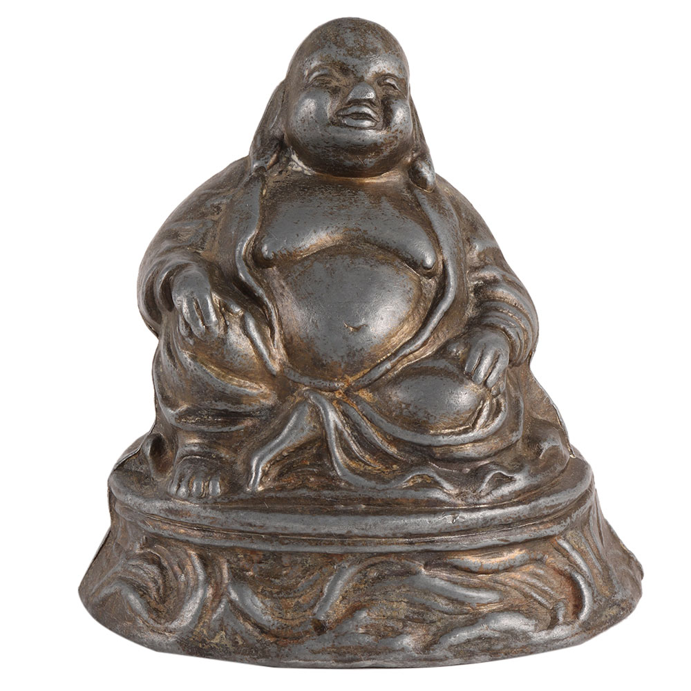 Brass Buddha Seated On A Raised Platform Statue