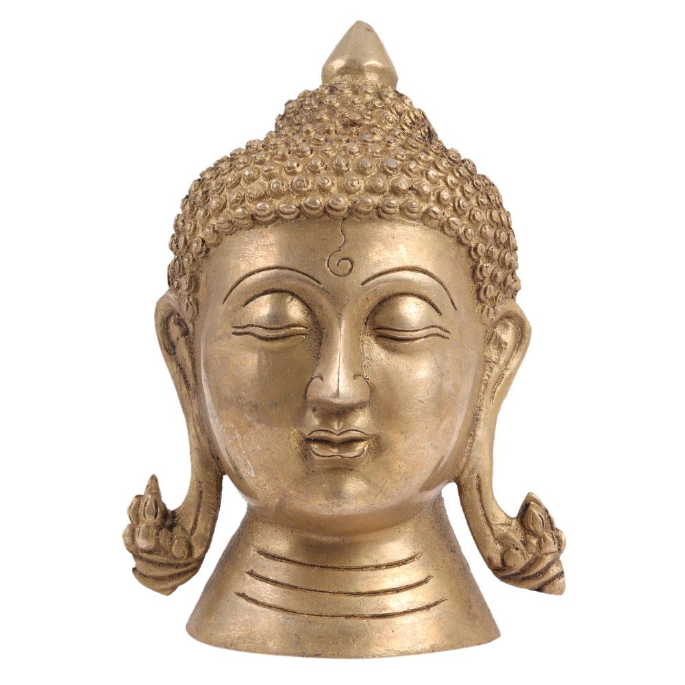 Brass Lord Buddha Meditation Face Statue