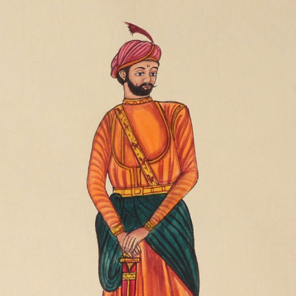 Handmade Maharajah Portrait Painting