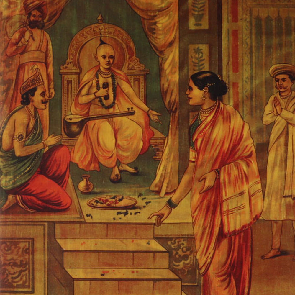 Raja Ravi Verma Paper Print Of Savitri Narad Samvad