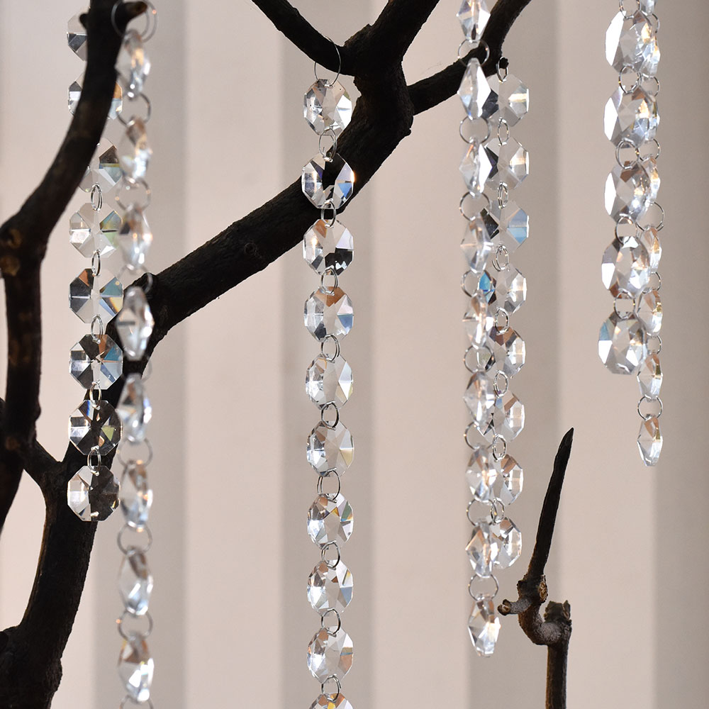 Clear Glass Garland Strand Chandelier Hanging With 50 Crystal Drop (57 Inch)