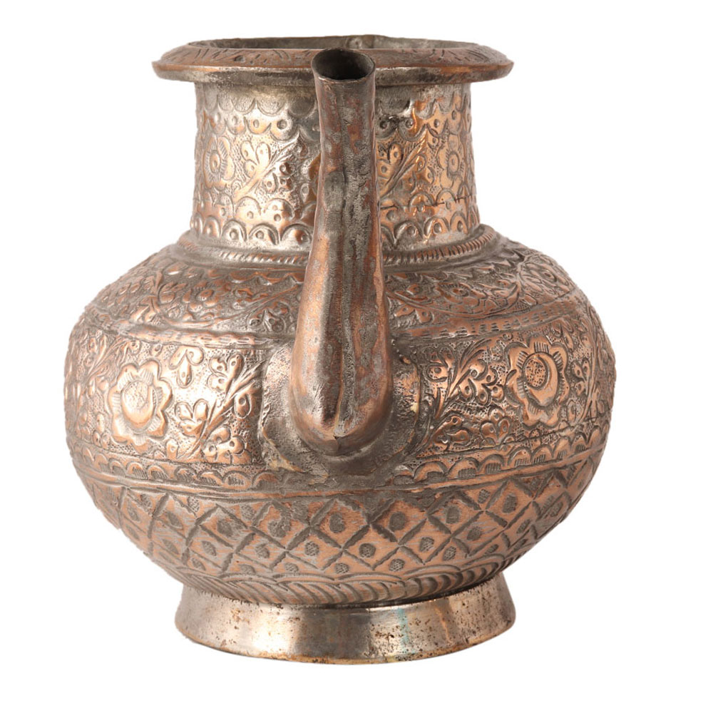 Handmade Holy Water Pot with Floral Motif