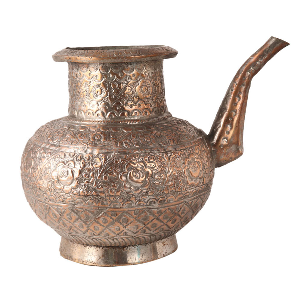 Handmade Holy Water Pot with Floral Motif