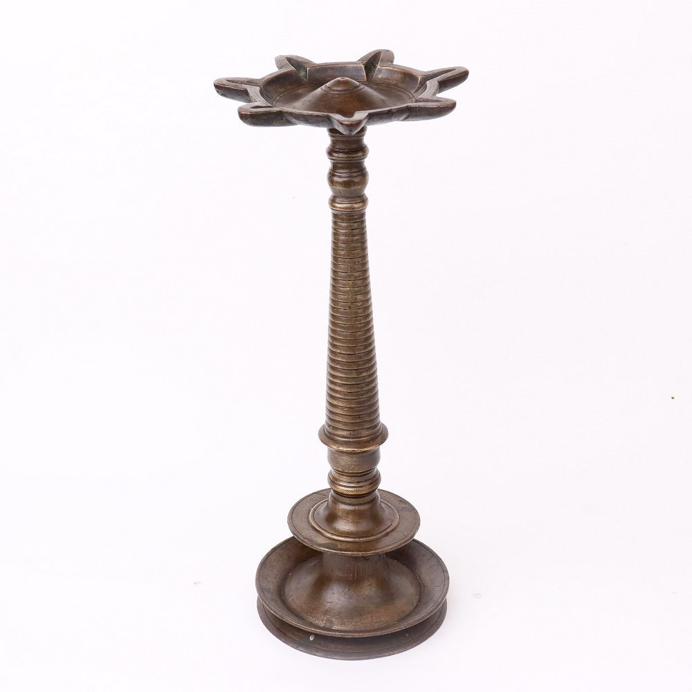 Heavy Brass Vintage Arti Lamp with 7 Jyots