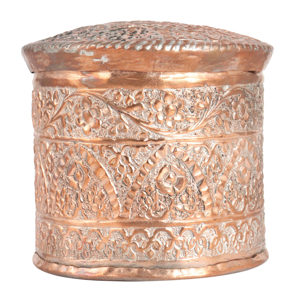Copper Vintage Small Supari Box in Islamic Art