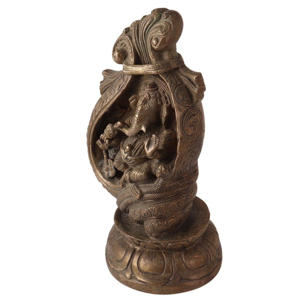 Rare Ganesha In A Conch Statue