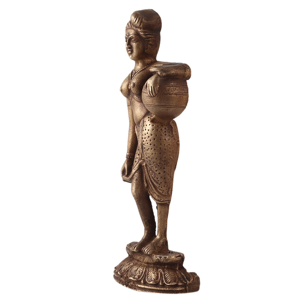 Brass Statue of Standing Lady in Half Plate