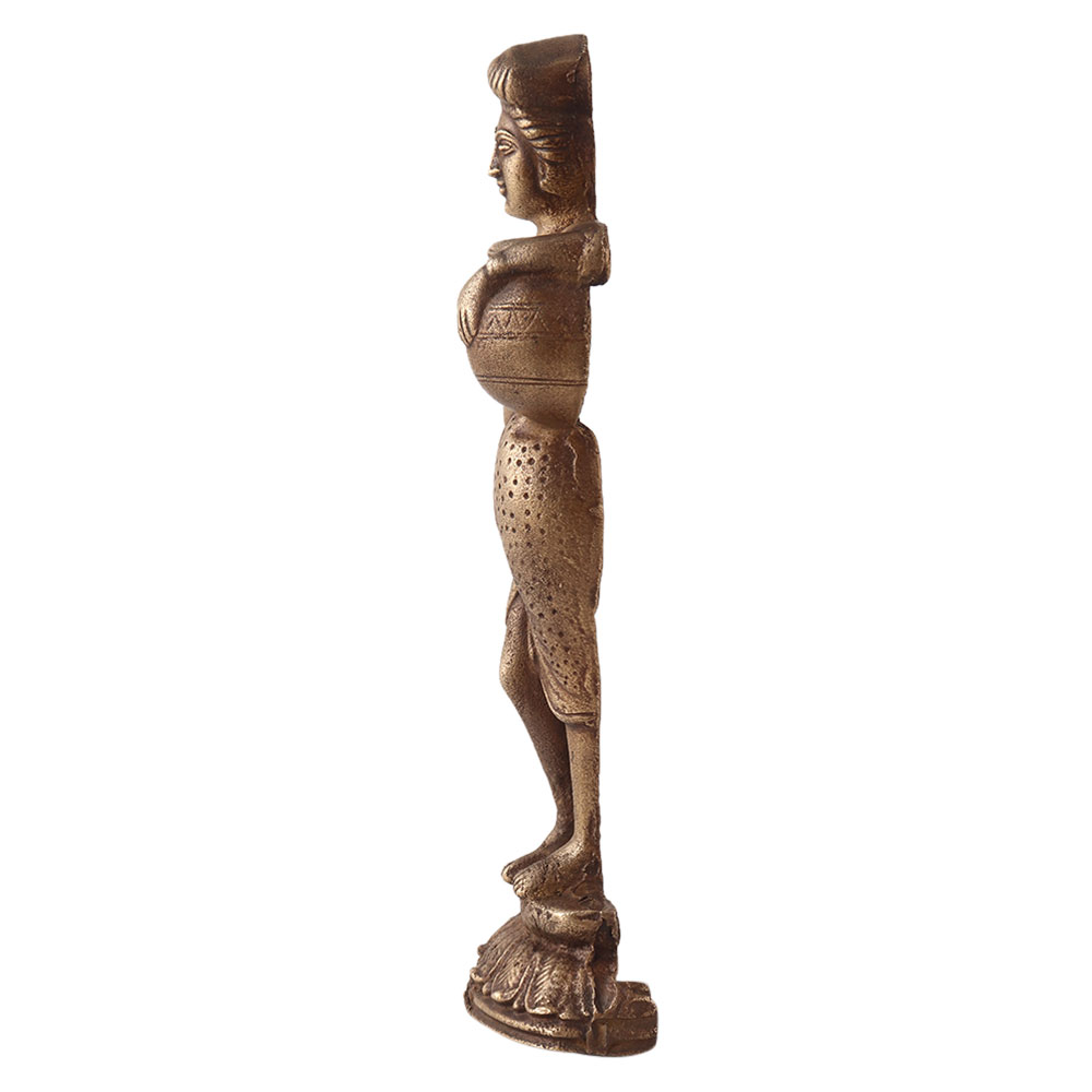 Brass Statue of Standing Lady in Half Plate