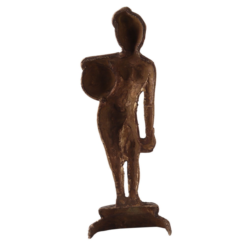 Brass Statue of Standing Lady in Half Plate