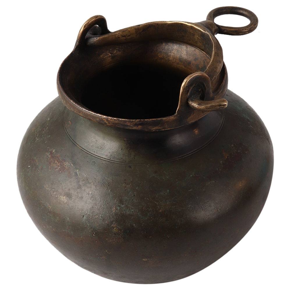 Handcrafted Brass Water Pot in Elegant Black Finish