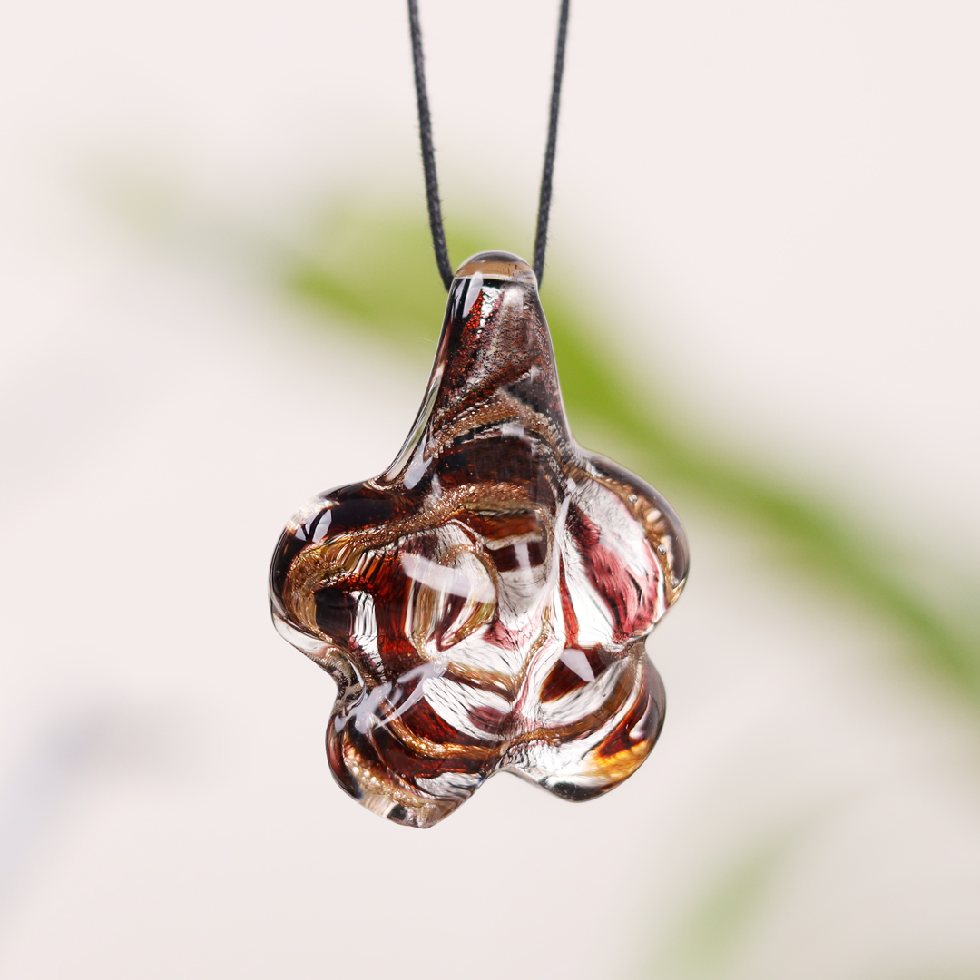 Lampwork Multicolor Flower Glass Pendant for Jewellry Making - 1 Piece