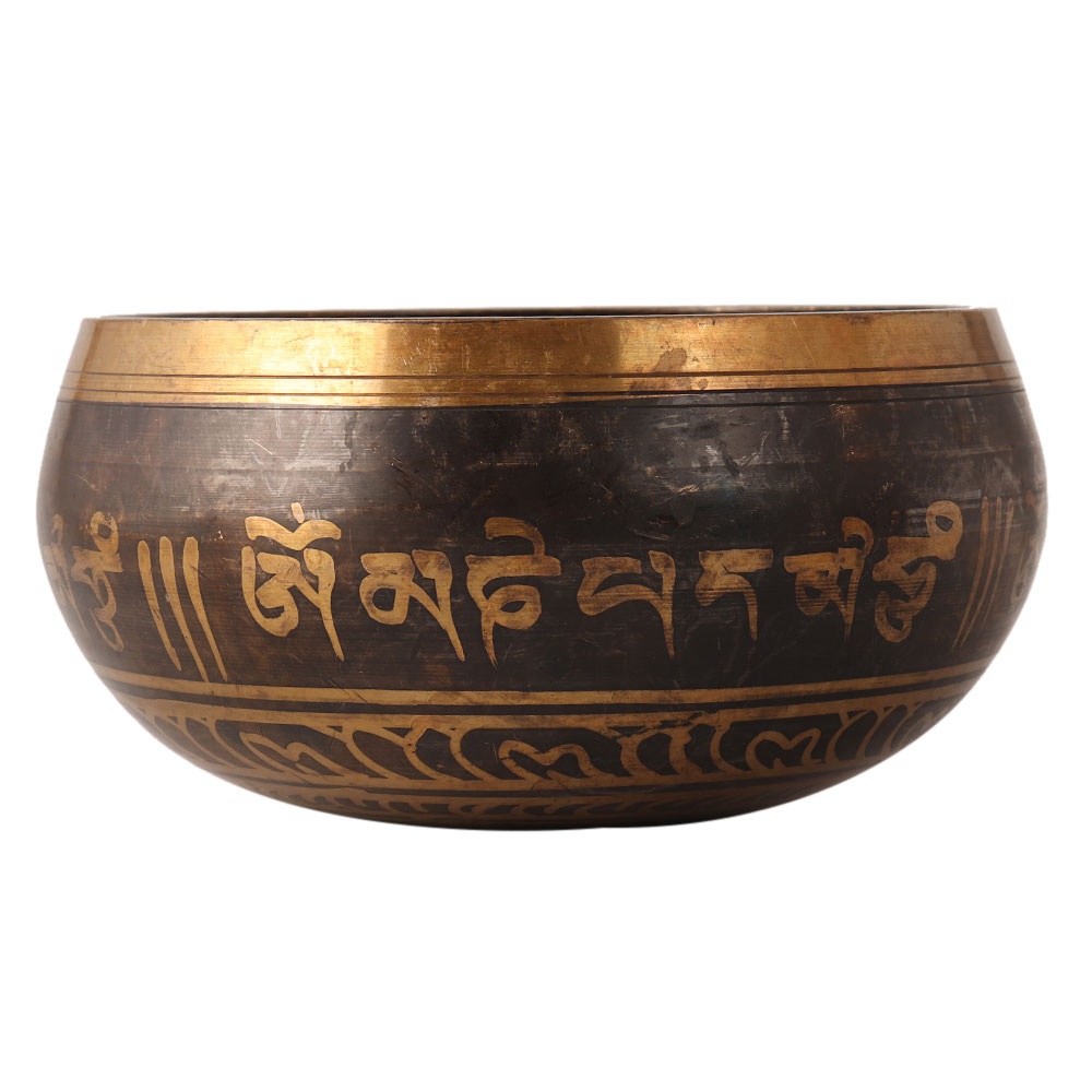 Elegant Dark Brown Tibetan Singing Bowl