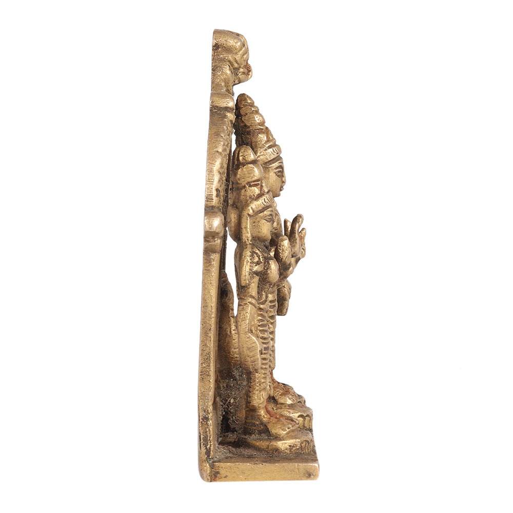 Lord Murugan/Kartikeya Brass Statue with Valli and Devasena