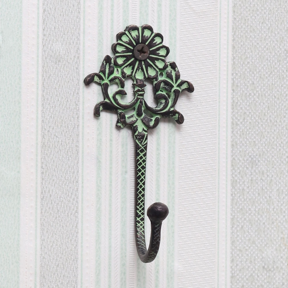 Green Premium-Quality Brass Wall Hook for Clothes