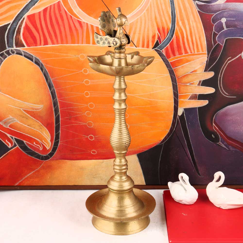 Buy Brass Peacock Oil Lamp online IndianShelf