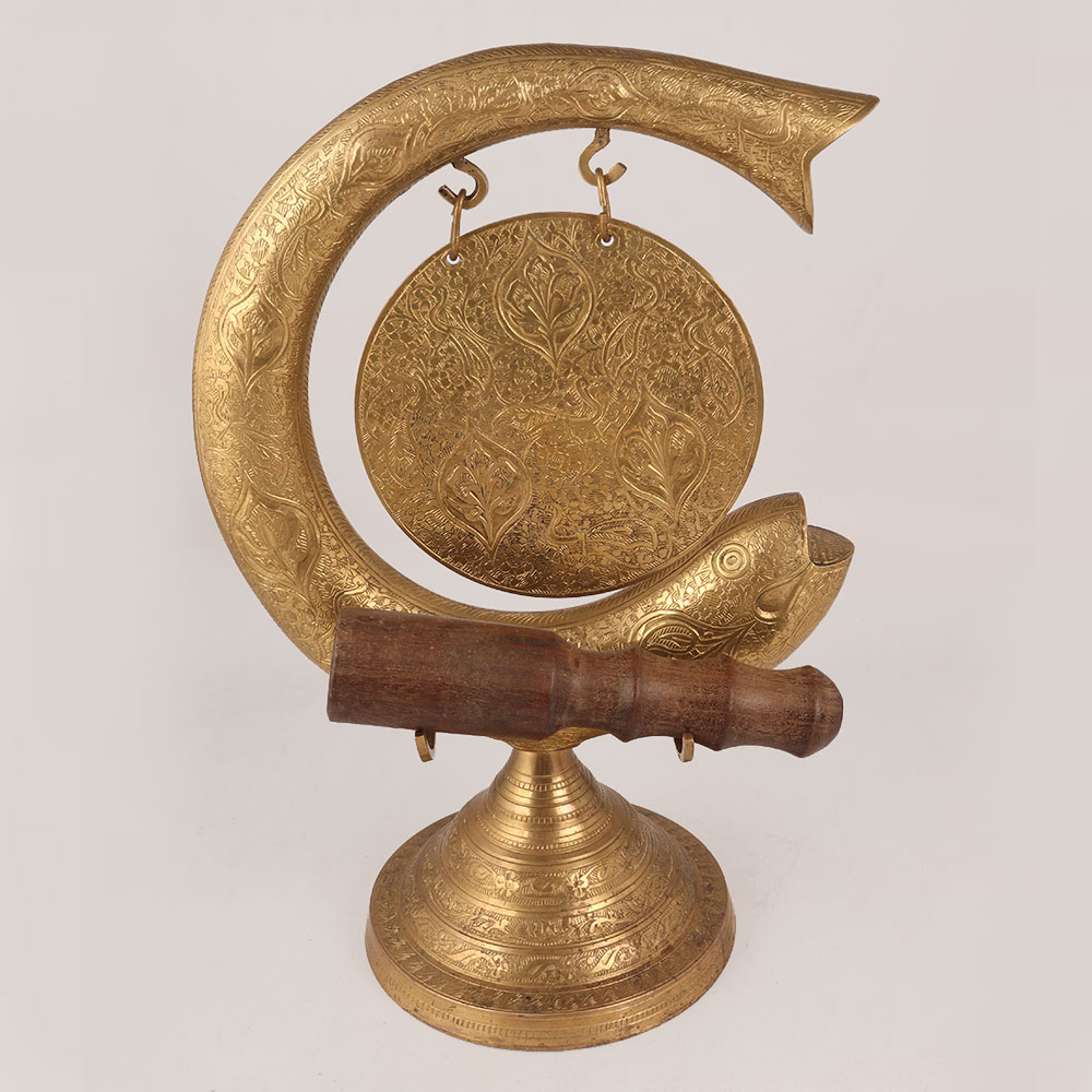 Handmade Golden Brass Gong for Home Decor