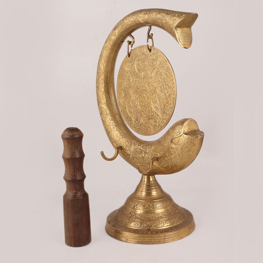 Handmade Golden Brass Gong for Home Decor