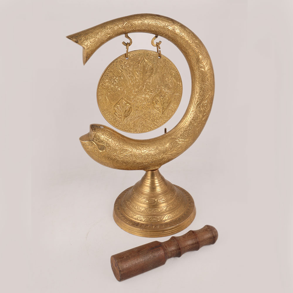 Handmade Golden Brass Gong for Home Decor