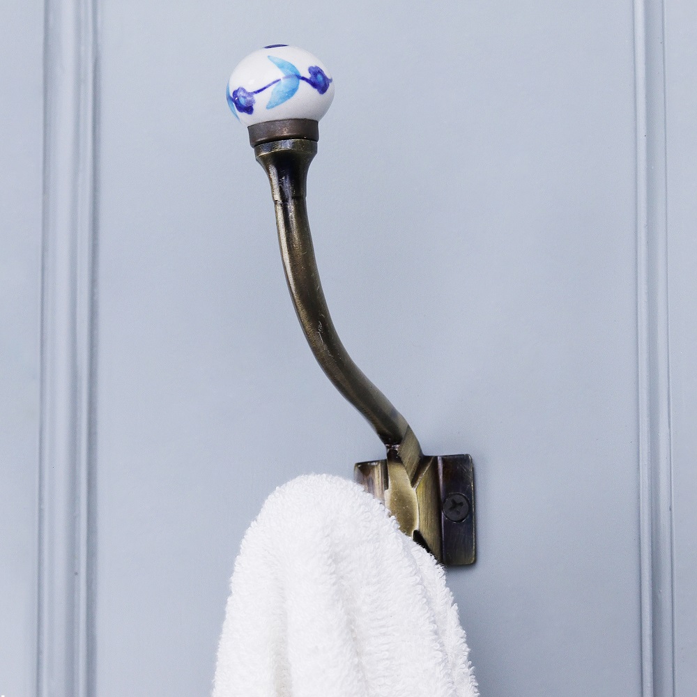 Multicolor Ceramic Iron Heavy Duty Wall Hook 6 Pieces