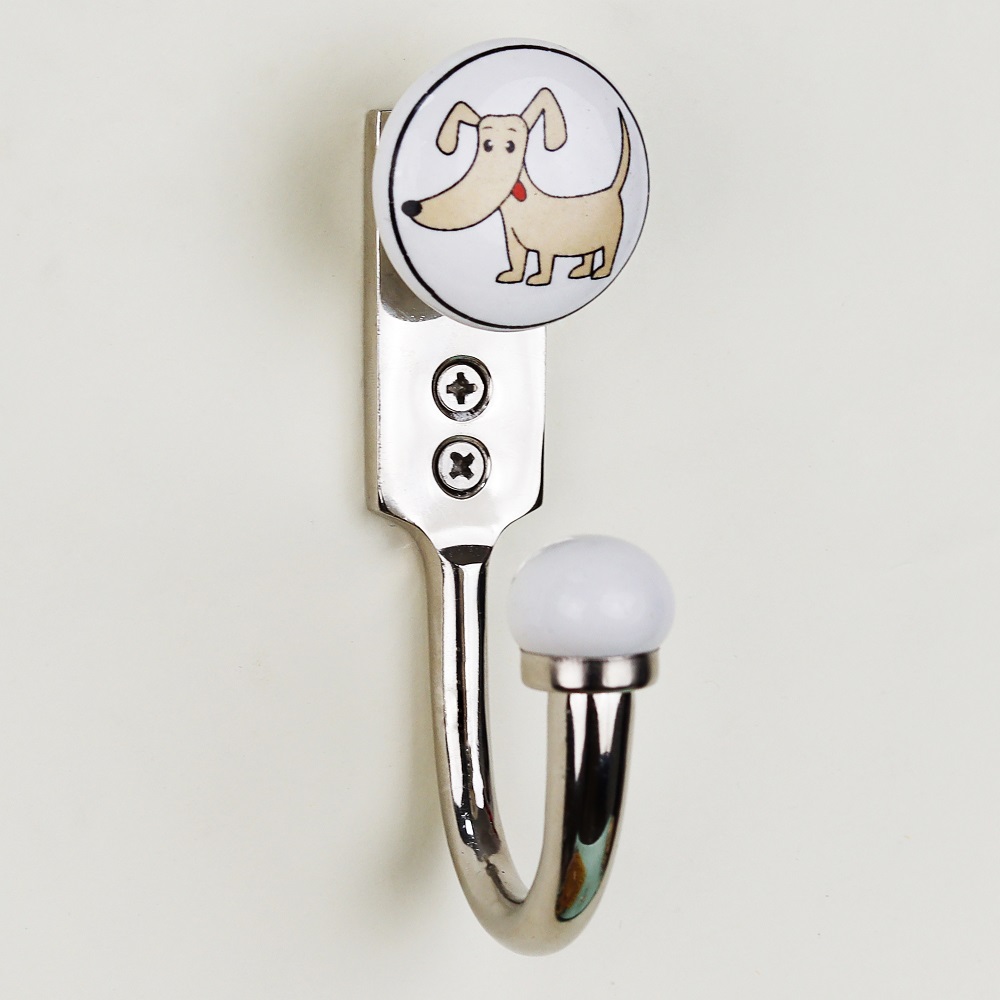 Puppy Ceramic Kids Wall Hook