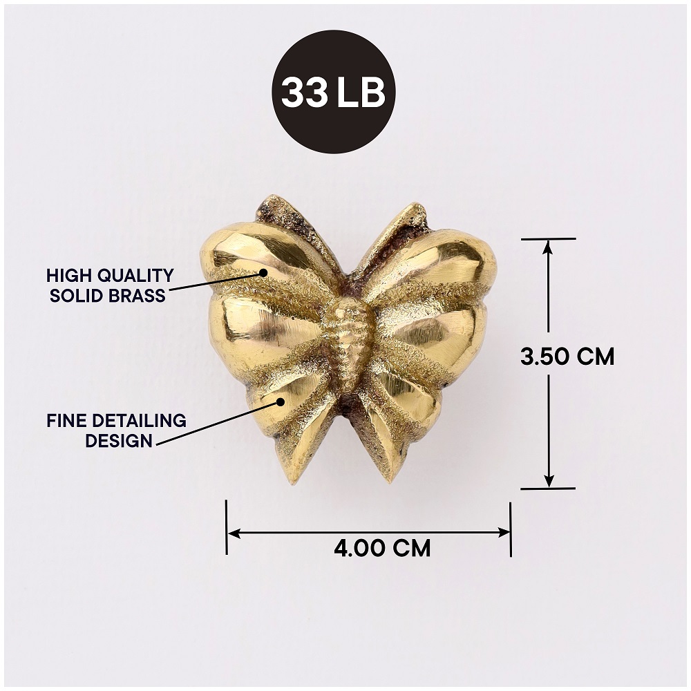Golden Brass Butterfly Wall Hooks-3 Pieces