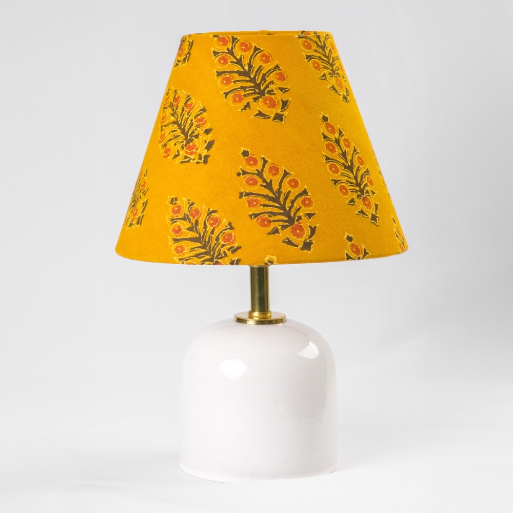 Mustard Kalamkari Cone Shade