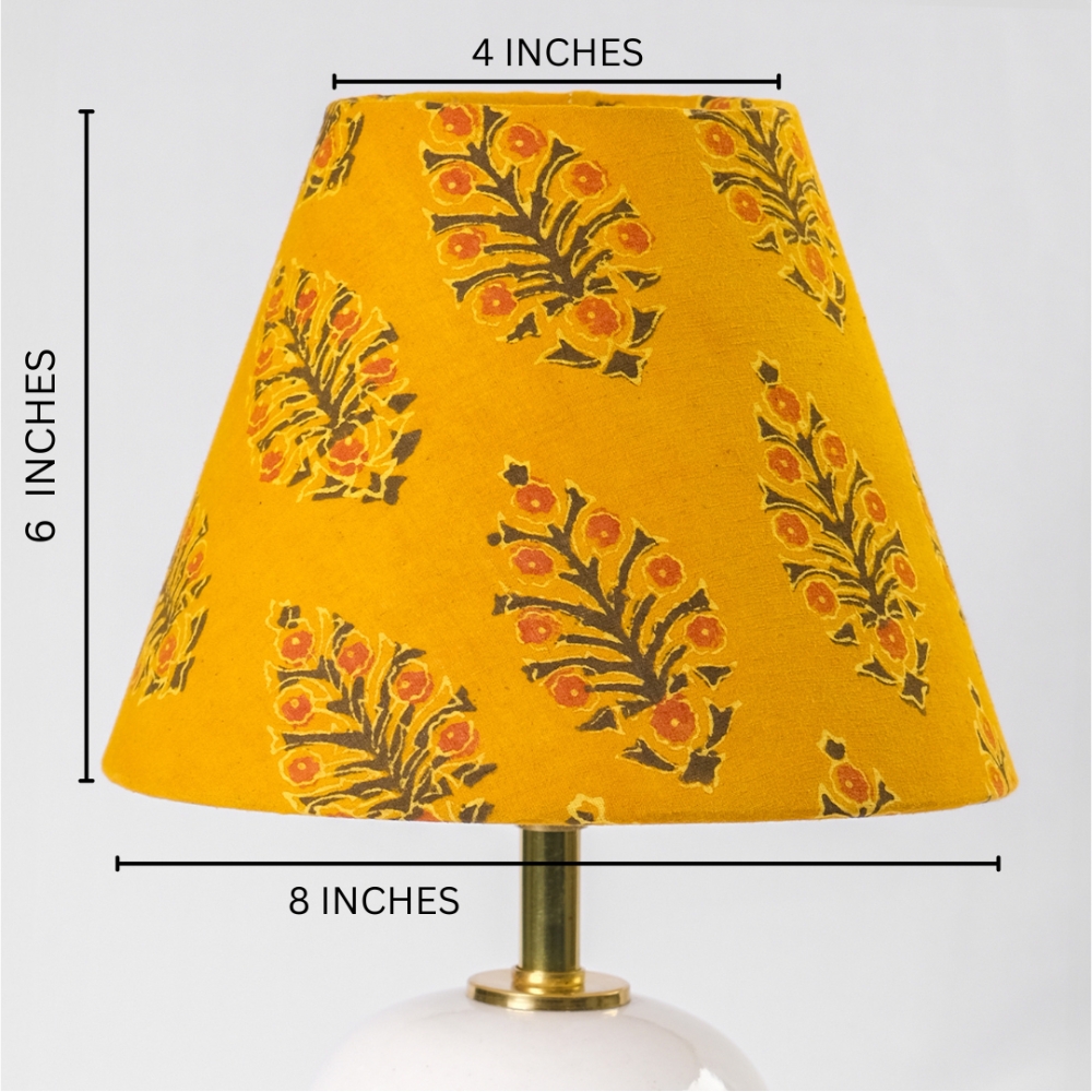Mustard Kalamkari Cone Shade