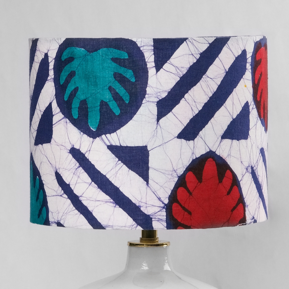 Multicolour Batik Print Drum Lampshade