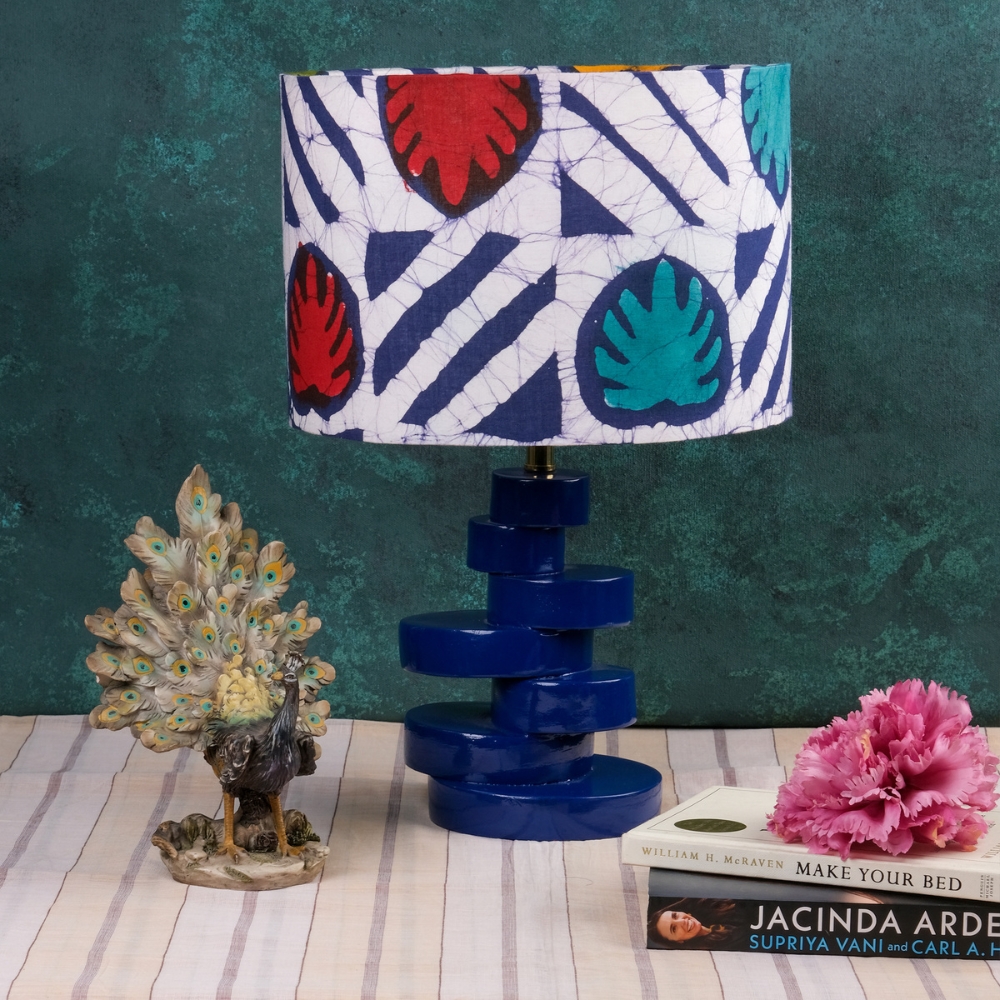 Multicolour Batik Print Drum Lampshade