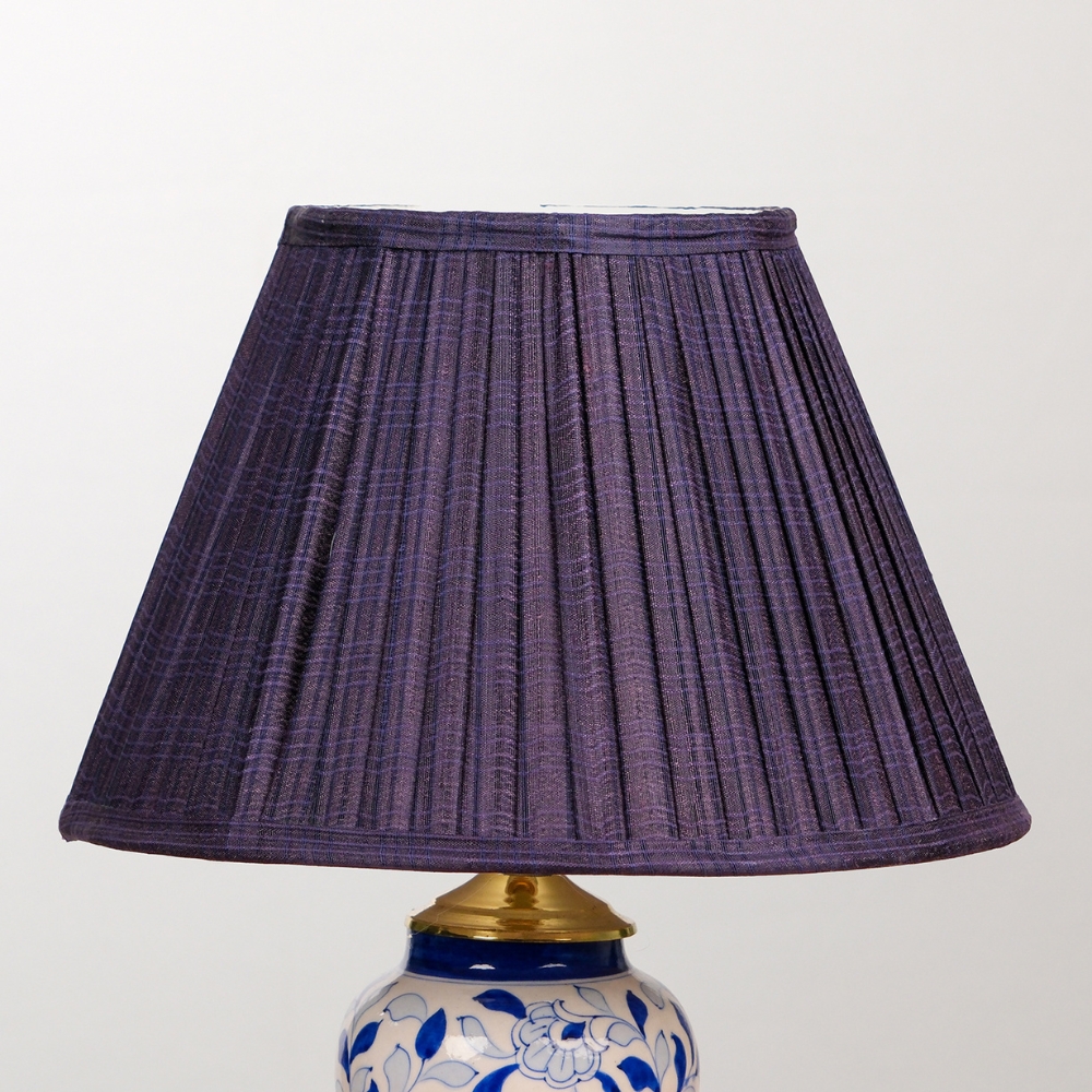 Purple Silk Pleated Empire Lampshade- B22 Holder