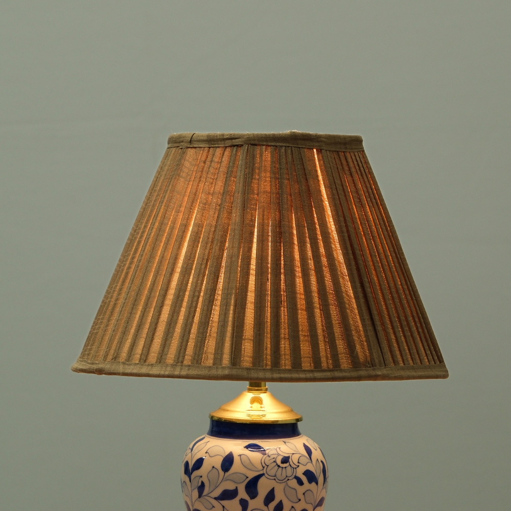 Beige Silk Pleated Empire Lampshade- B22 Holder