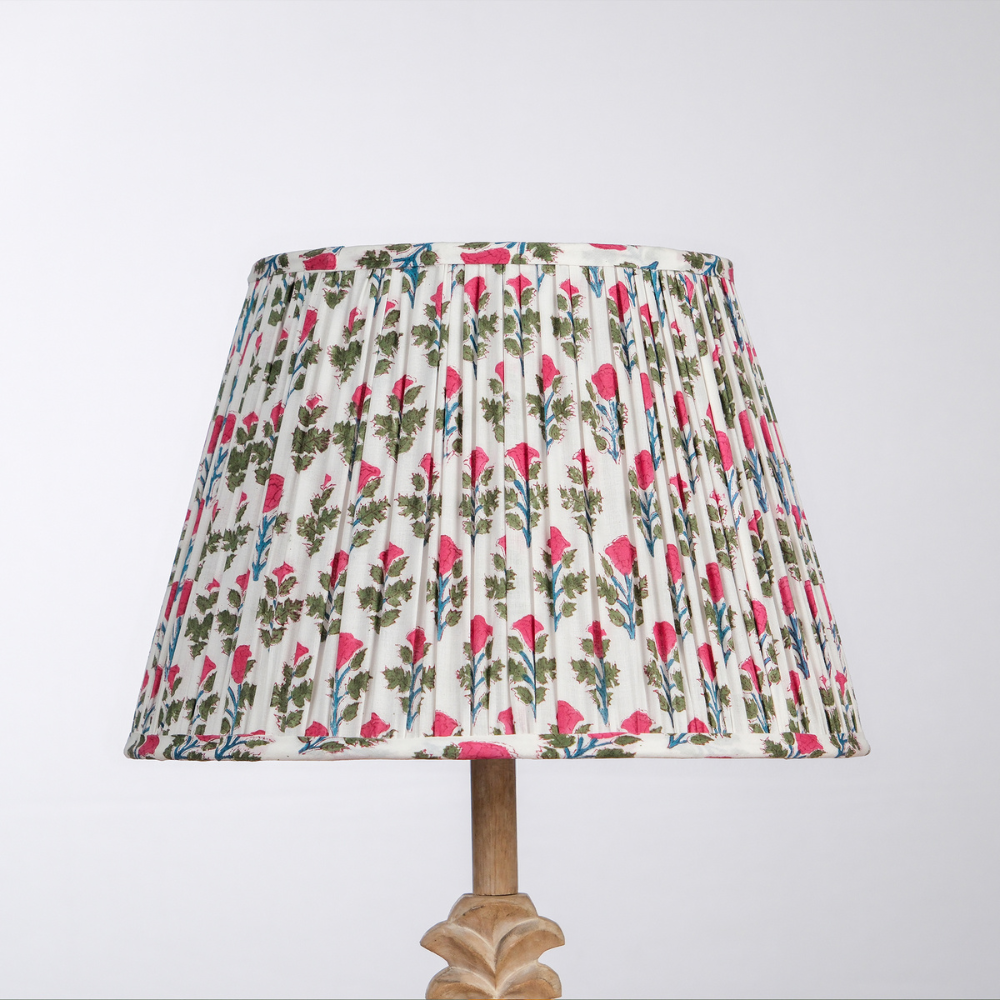 White Pink Block Print Empire Lampshade