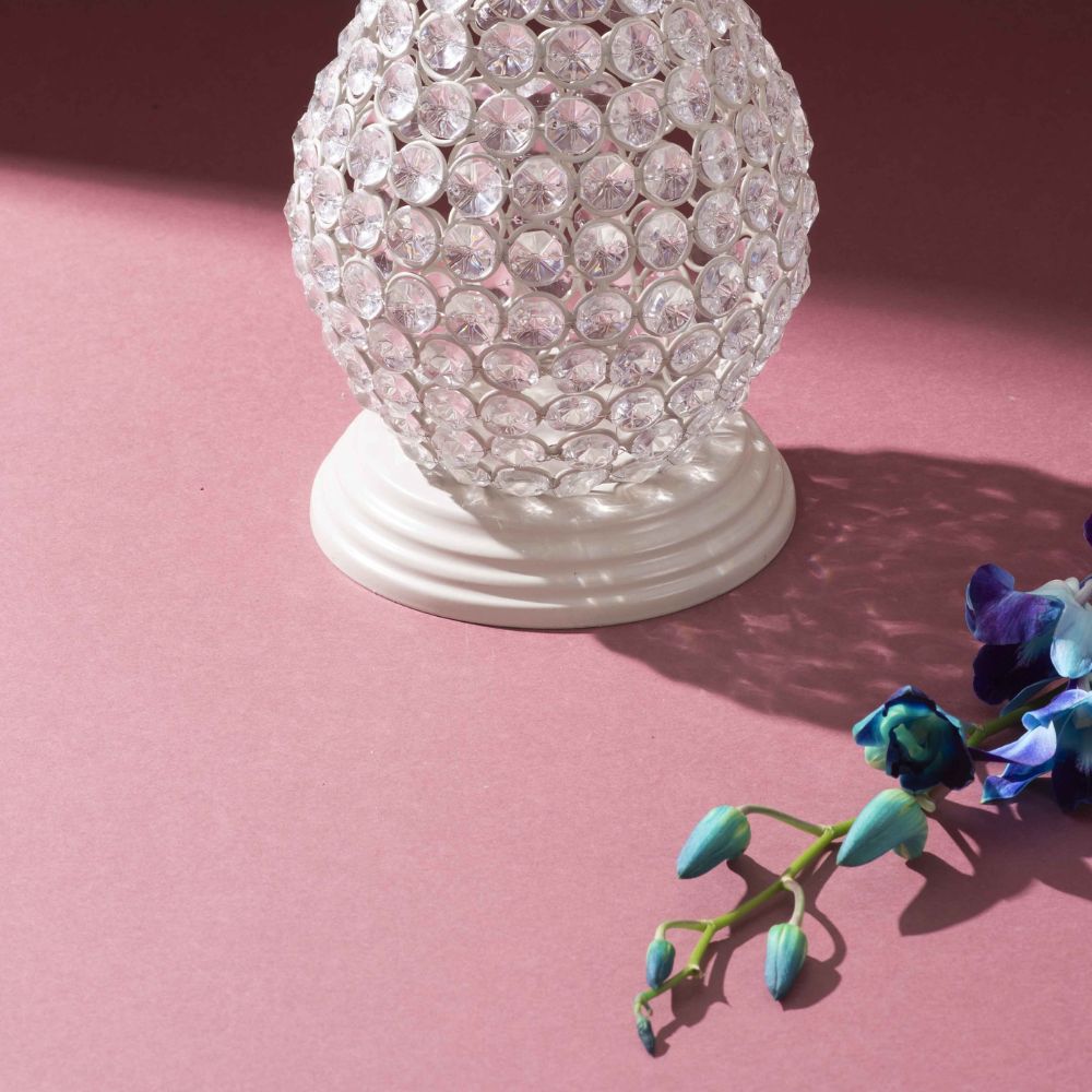 Radiant Crystal Bloom Showpiece (Pristine White)