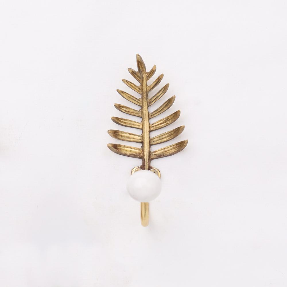 Golden Brass Leaf Wall Hook