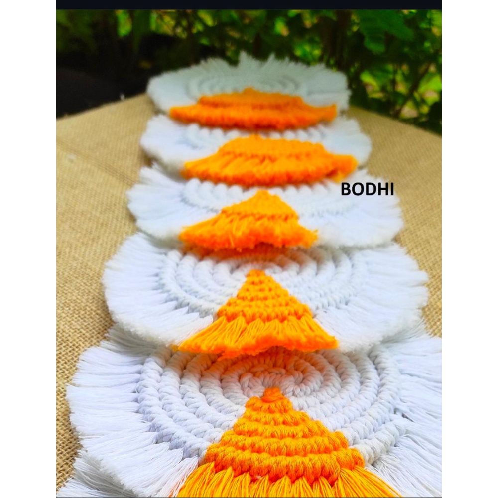 Handwoven Round Cotton Tea Coasters - Set of 6