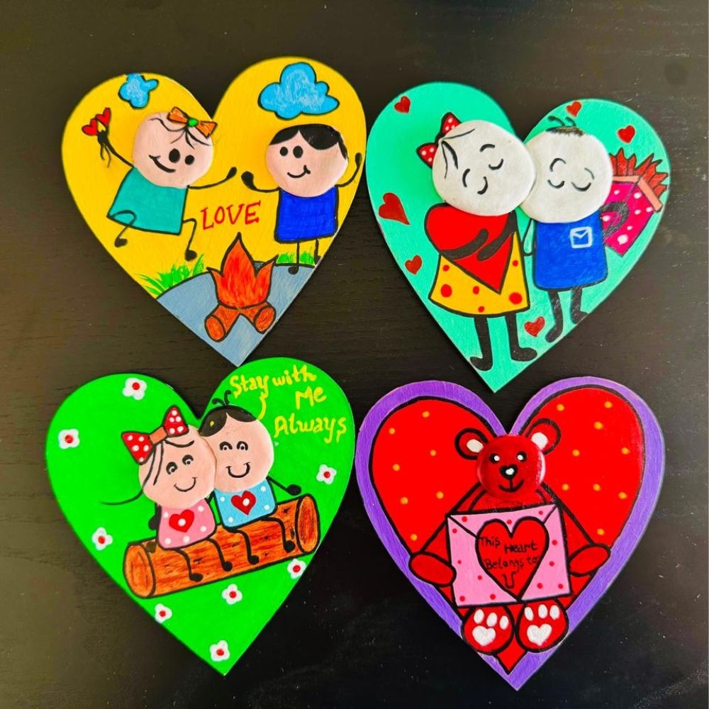 Handmade Heart Shape Coaster Set of 4