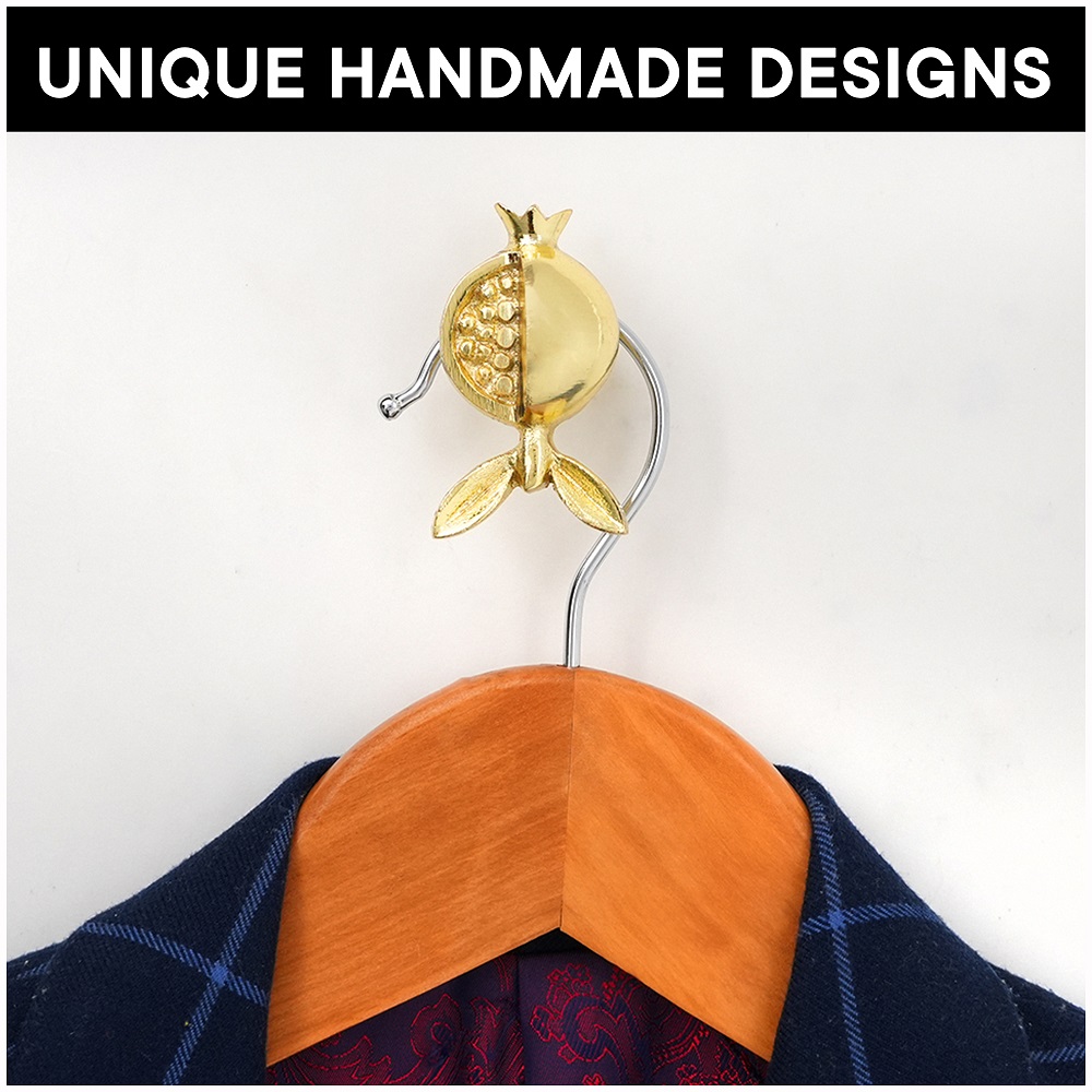 Handmade Golden Pomegranate Design Iron Wall Hook