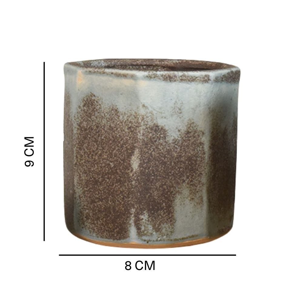 Premium Ceramic Blue Vases by Artist Meena Vohra Set Of 3