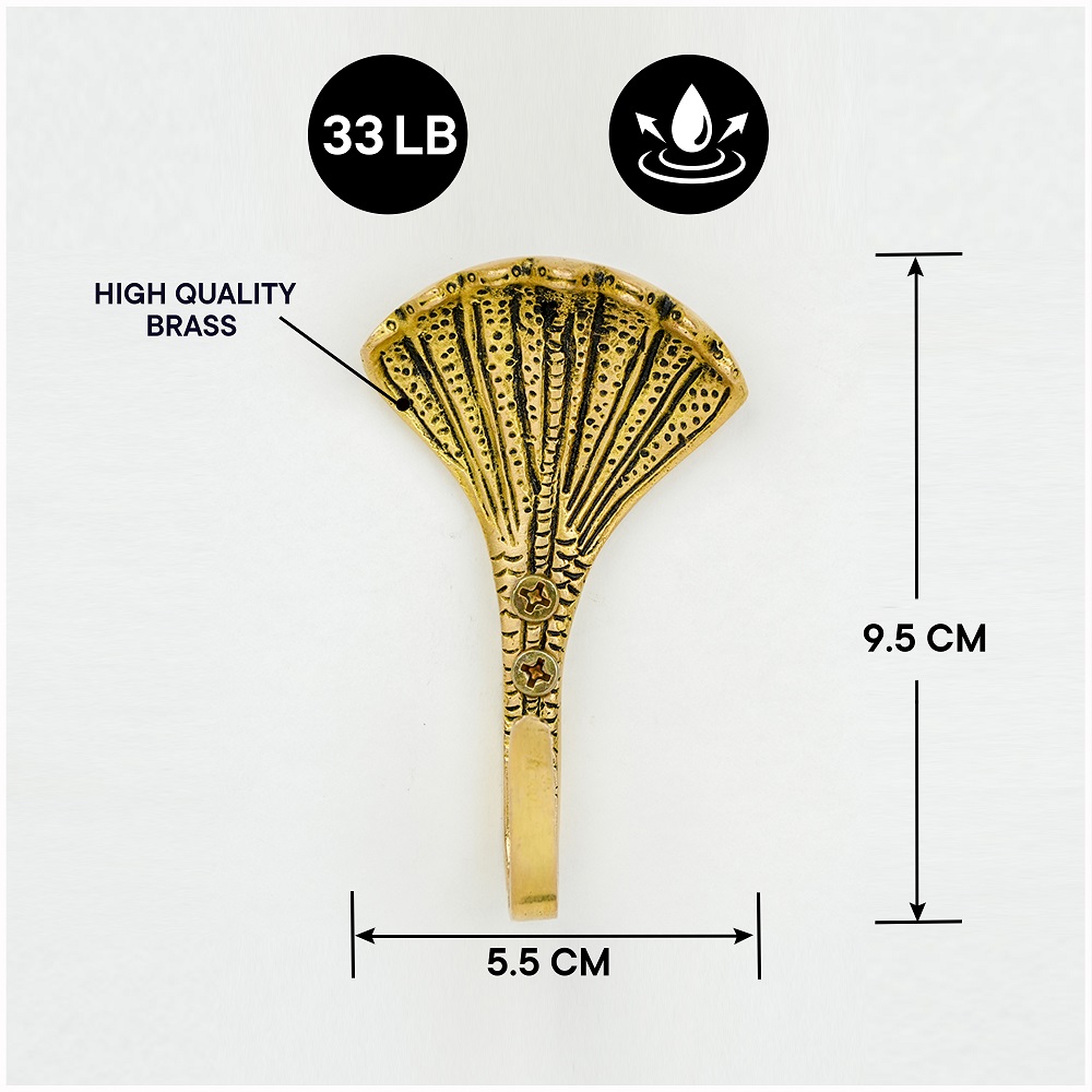 Handcrafted Brass Sheshnag Decorative Wall Hooks-3 Pieces