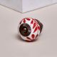 Red Leaf Floral Ceramic Knob