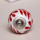 Red Leaf Floral Ceramic Knob