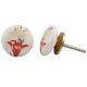 Red Golden Lily Flower Flat Knob