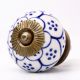 Blue Poinsettia Flower Cabinet Knob