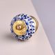 Blue Zinnia Flower Cabinet Knob
