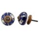 Building Pattern Blue Ceramic Knob