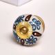 Turquoise Tiny Flower Leaf Cabinet Knob