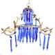 Blue Glass and Crystal Chandelier.