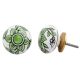 White Green Daffodil Flower Knob