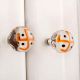 Orange Swastik Glass Knob 