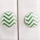 Green Striped Flat Ceramic Knob